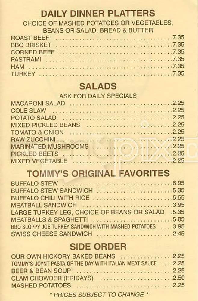 Tommy's Joynt - San Francisco, CA menu_pic