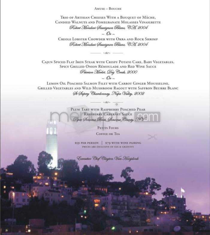 Top Of The Mark - San Francisco, CA menu_pic