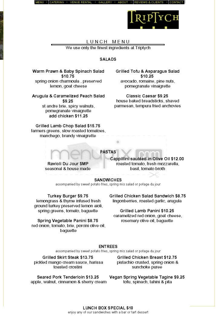 Triptych - San Francisco, CA menu_pic