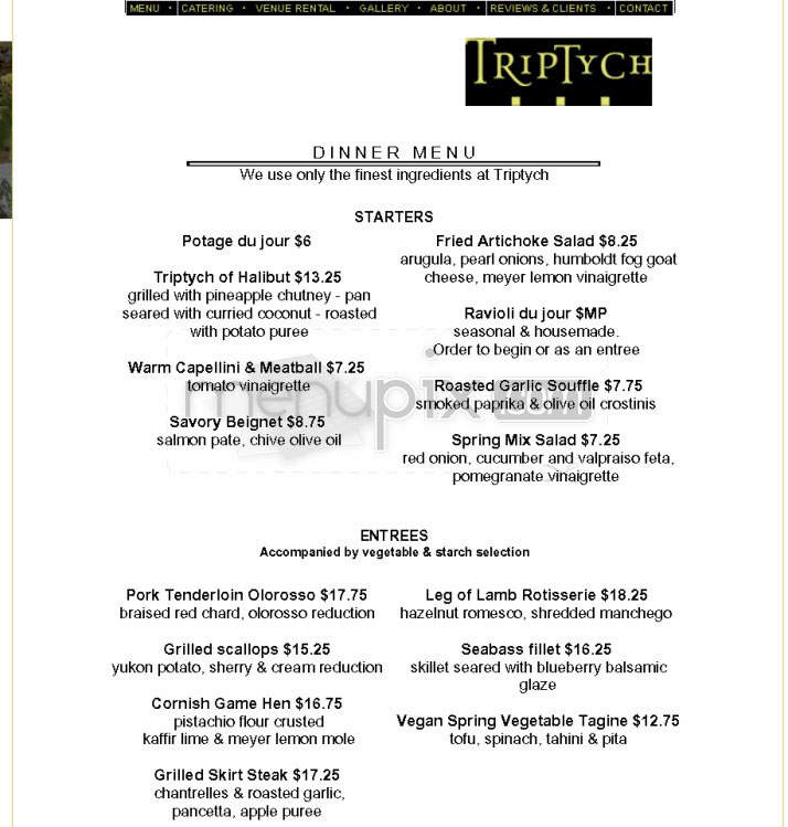 Triptych - San Francisco, CA menu_pic