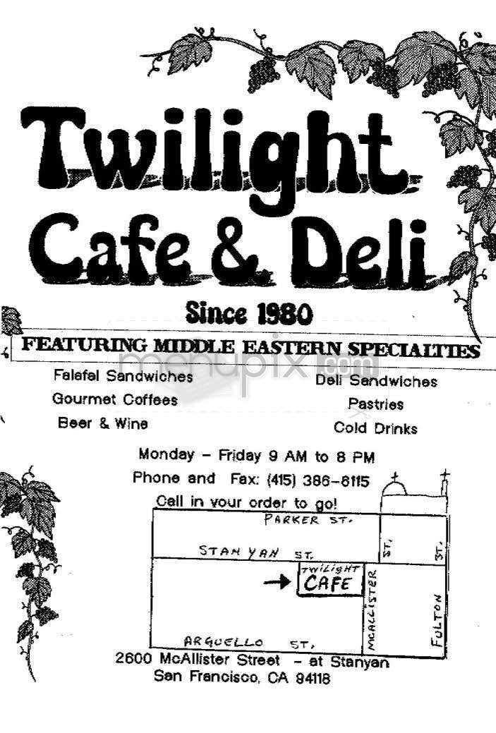 Twilight Cafe - San Francisco, CA menu_pic
