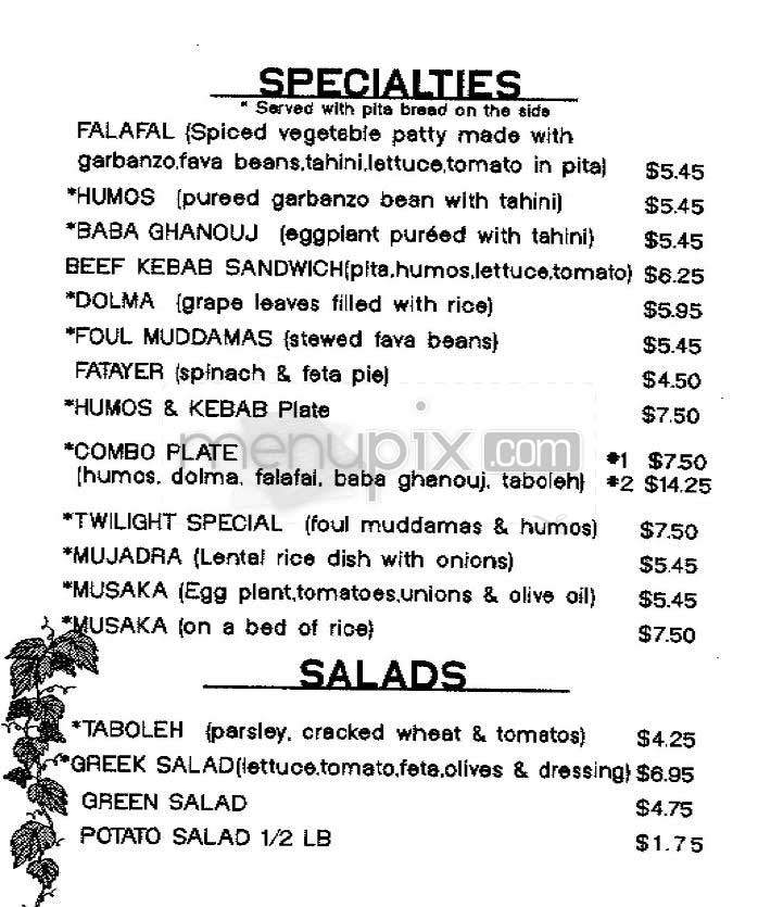 Twilight Cafe - San Francisco, CA menu_pic