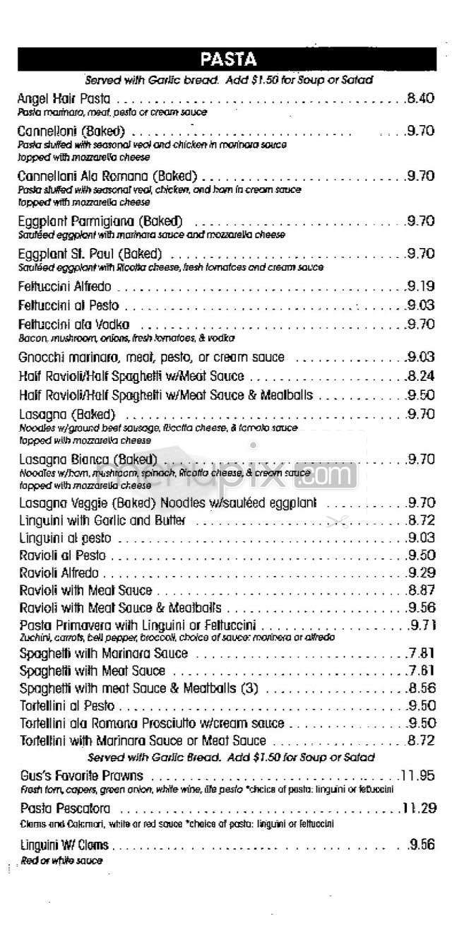 Twin Peaks Pizza & Pasta - San Francisco, CA menu_pic