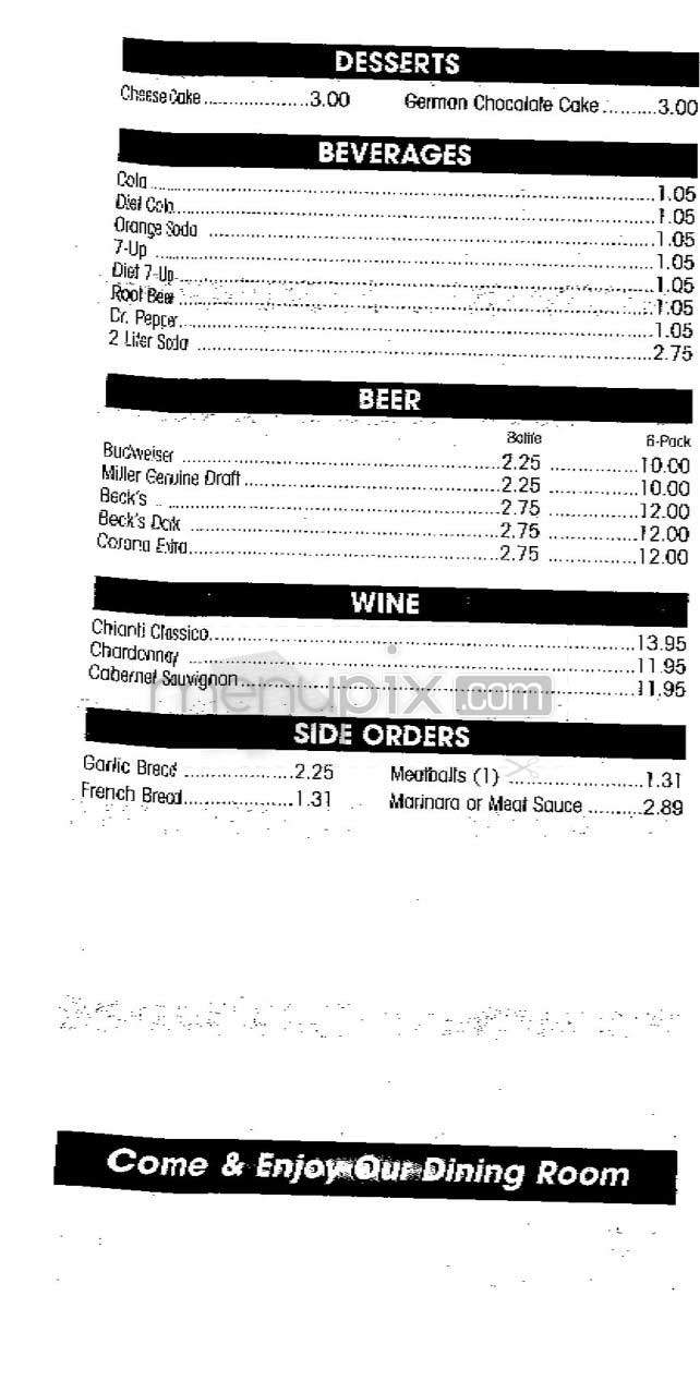 Twin Peaks Pizza & Pasta - San Francisco, CA menu_pic