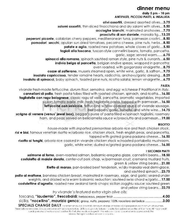 Vivande Porta Via - San Francisco, CA menu_pic
