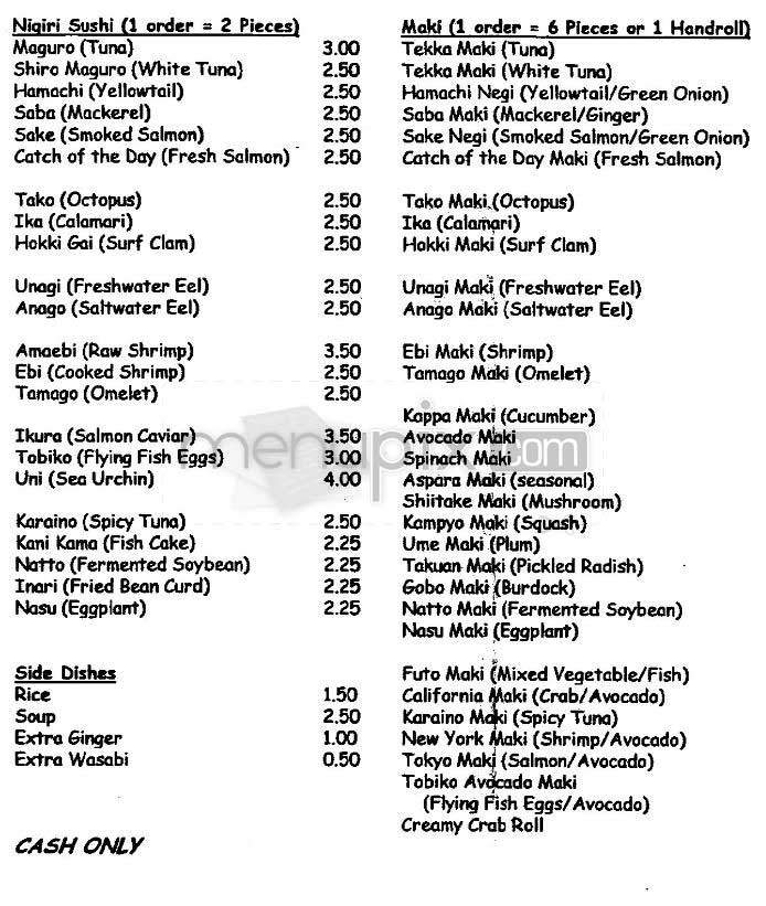 WeBe Sushi - San Francisco, CA menu_pic