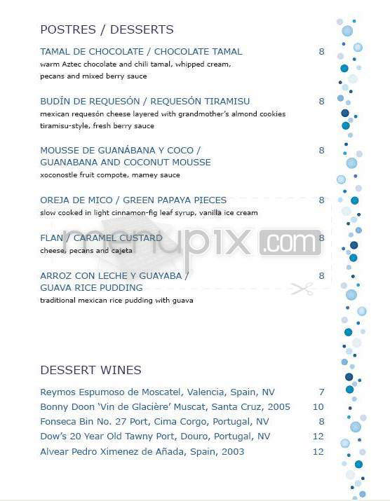 Zazil - San Francisco, CA menu_pic