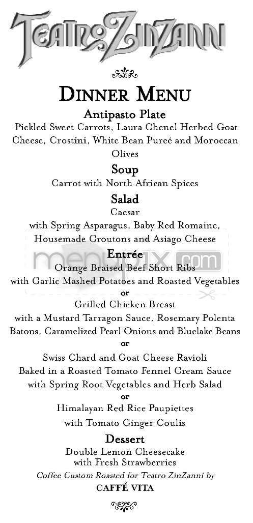 Teatro ZinZanni - San Francisco, CA menu_pic