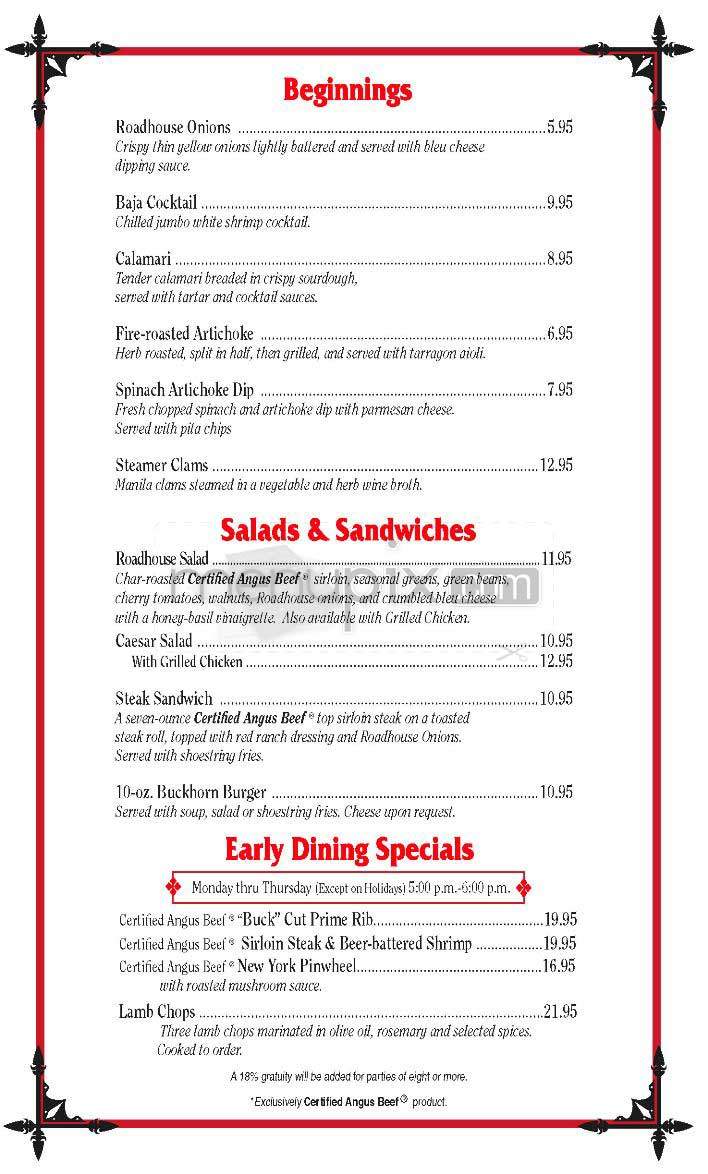 Buckhorn Grill - San Francisco, CA menu_pic