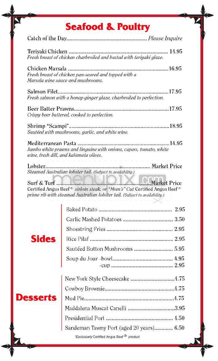 Buckhorn Grill - San Francisco, CA menu_pic