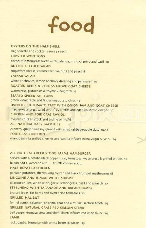 oola - San Francisco, CA menu_pic