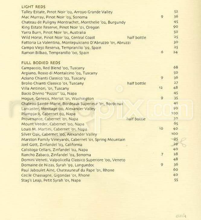 oola - San Francisco, CA menu_pic