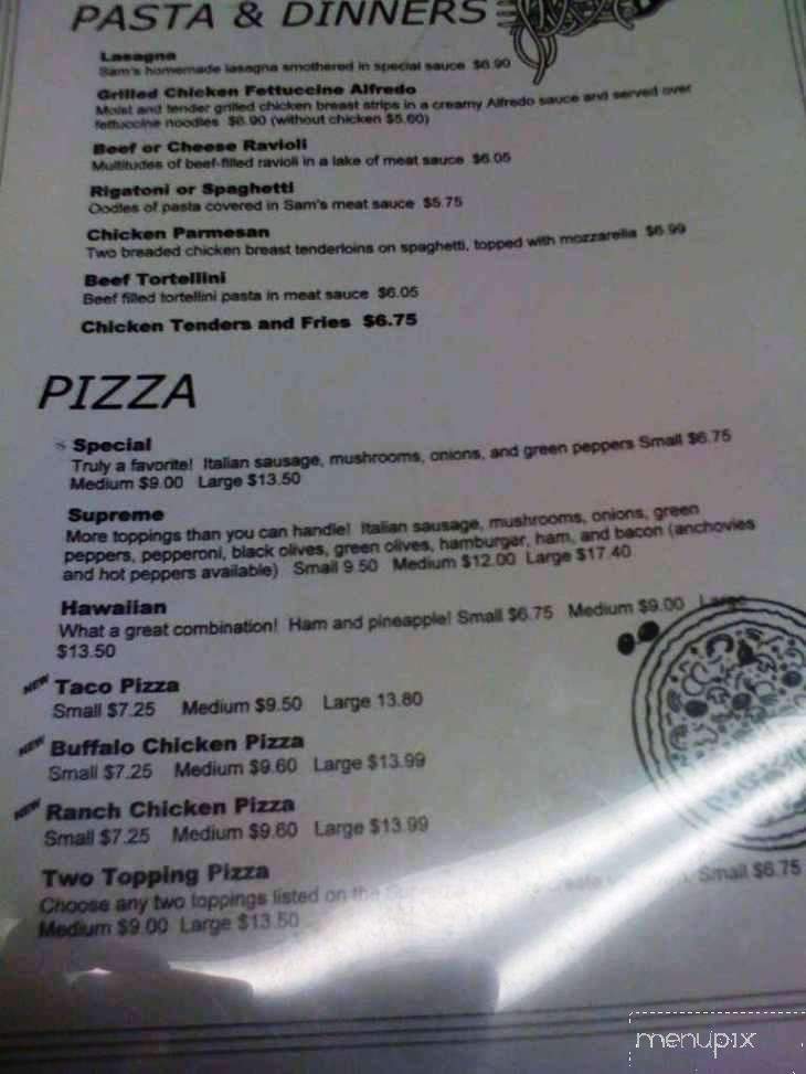 Sam's Too Italian Pizza - Sherman, IL menu_pic