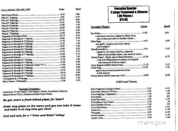 South Erie Pizza - Massillon, OH menu_pic