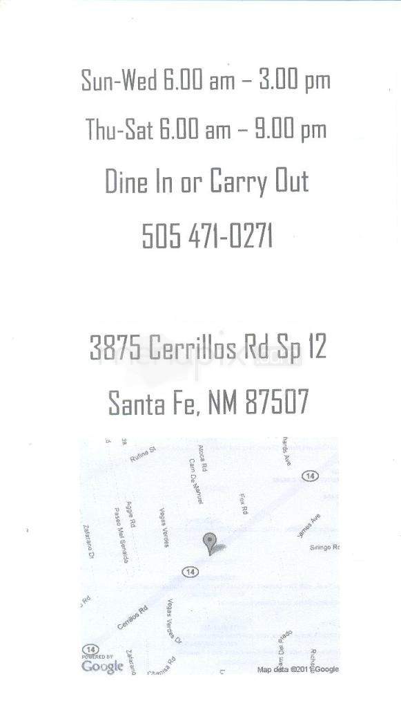 Aldana's Restaurant - Santa Fe, NM menu_pic