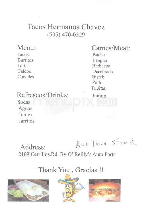 Tacos Hermanos Chavez - Santa Fe, NM menu_pic