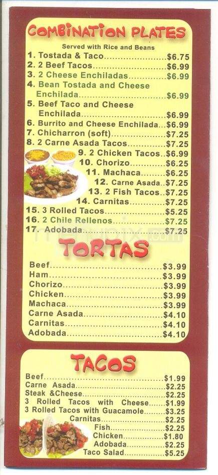 Burrito Spot - Santa Fe, NM menu_pic