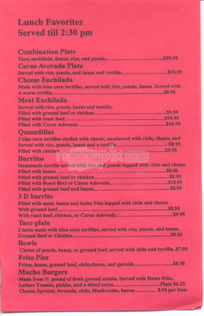 Horseman's Haven Cafe - Santa Fe, NM menu_pic