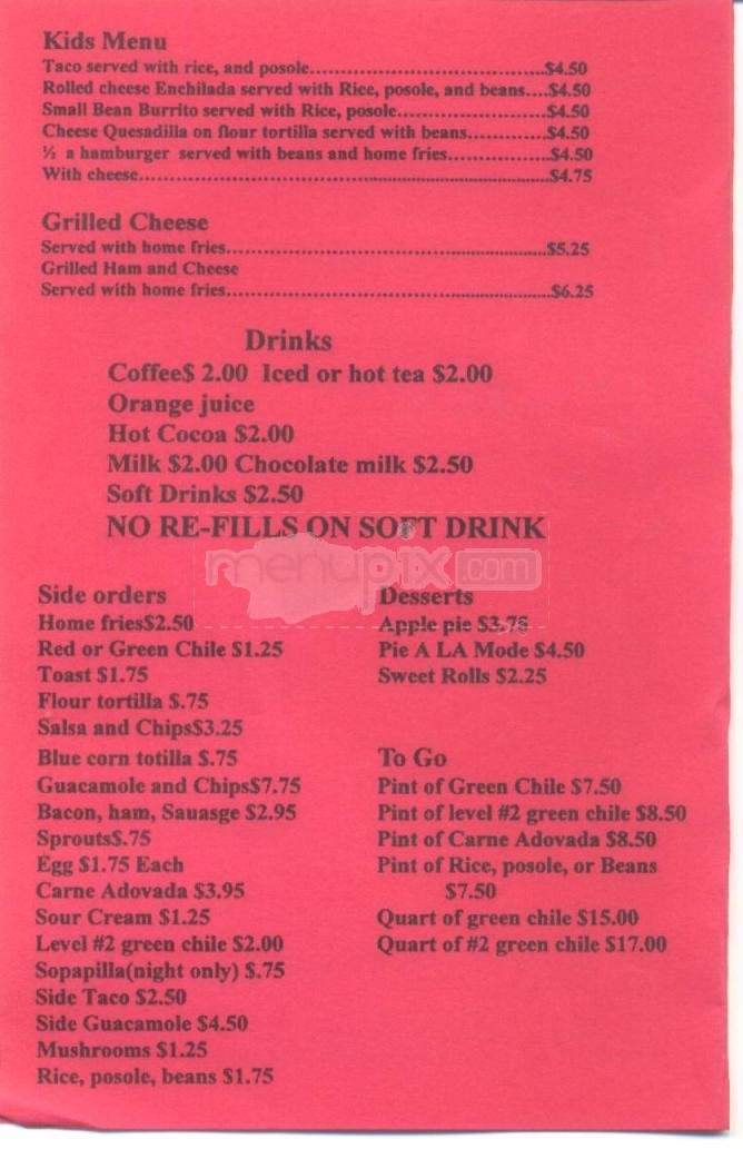 Horseman's Haven Cafe - Santa Fe, NM menu_pic