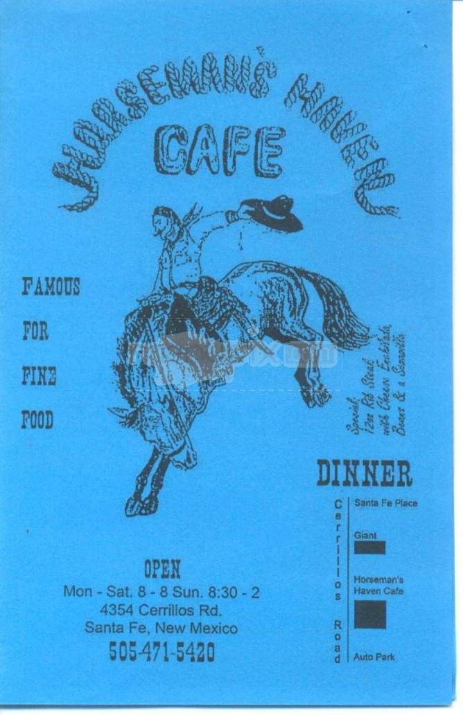 Horseman's Haven Cafe - Santa Fe, NM menu_pic