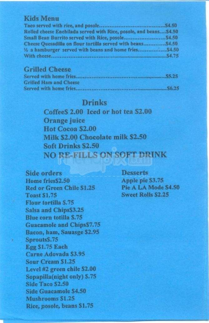 Horseman's Haven Cafe - Santa Fe, NM menu_pic