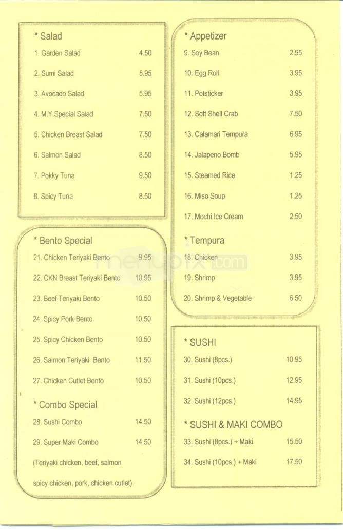 Maki Yaki - Santa Fe, NM menu_pic