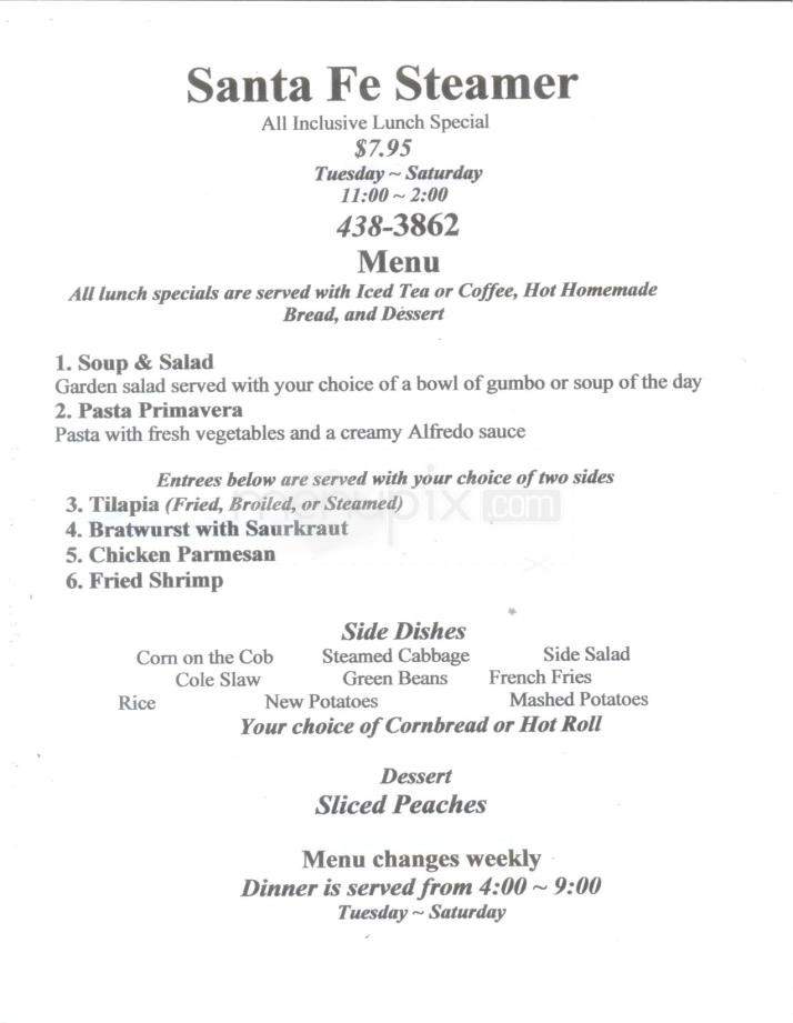Santa Fe Steamer - Santa Fe, NM menu_pic