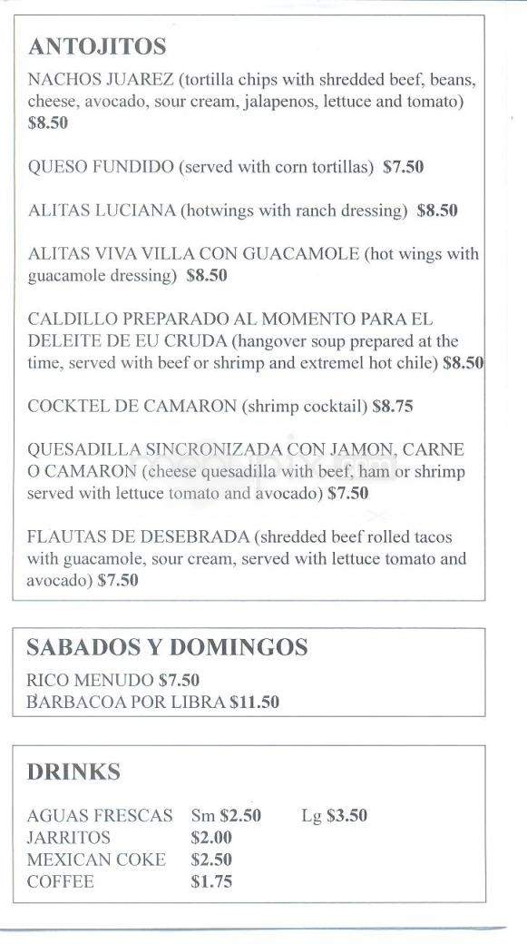 Paleteria Taqueria La Hacienda - Santa Fe, NM menu_pic
