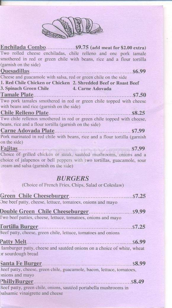 Ramblin' Cafe - Santa Fe, NM menu_pic