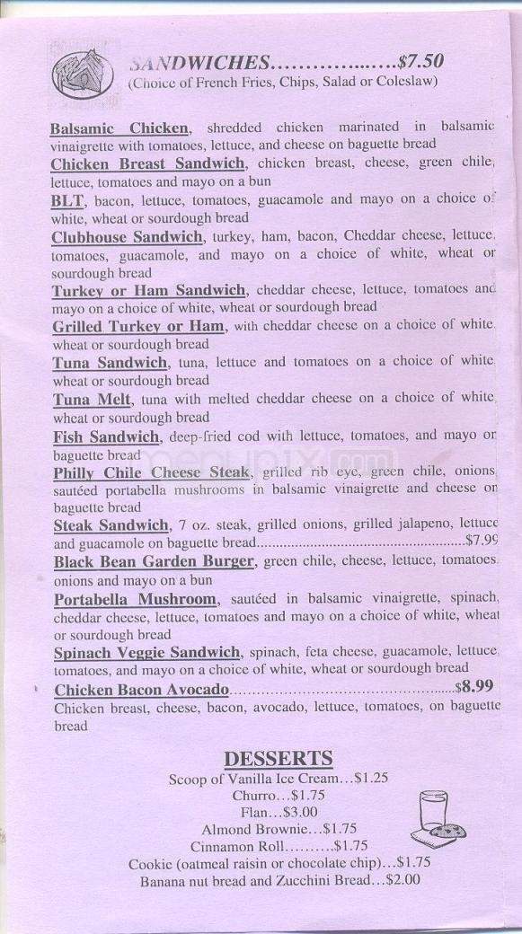 Ramblin' Cafe - Santa Fe, NM menu_pic