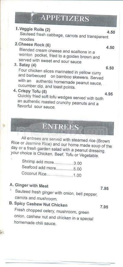Dara Thai Restaurant - Santa Fe, NM menu_pic