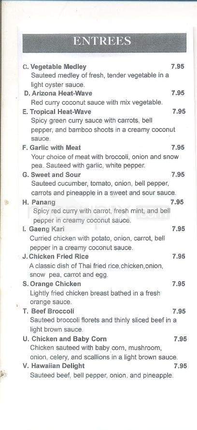 Dara Thai Restaurant - Santa Fe, NM menu_pic