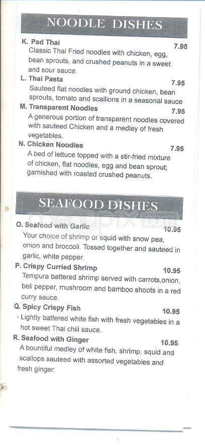 Dara Thai Restaurant - Santa Fe, NM menu_pic