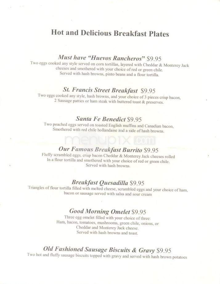 The Lodge at Santa Fe (Heritage Hotel) - Santa Fe, NM menu_pic