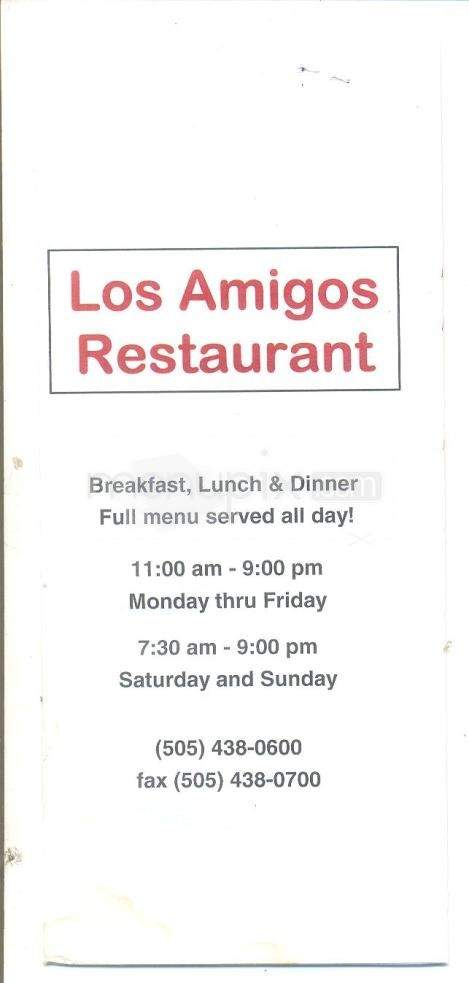 Los Amigos Restaurant - Santa Fe, NM menu_pic