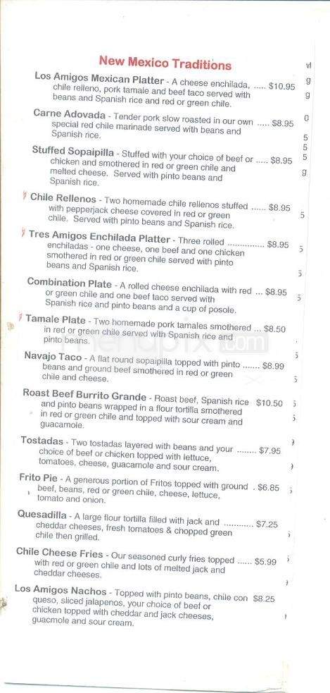 Los Amigos Restaurant - Santa Fe, NM menu_pic