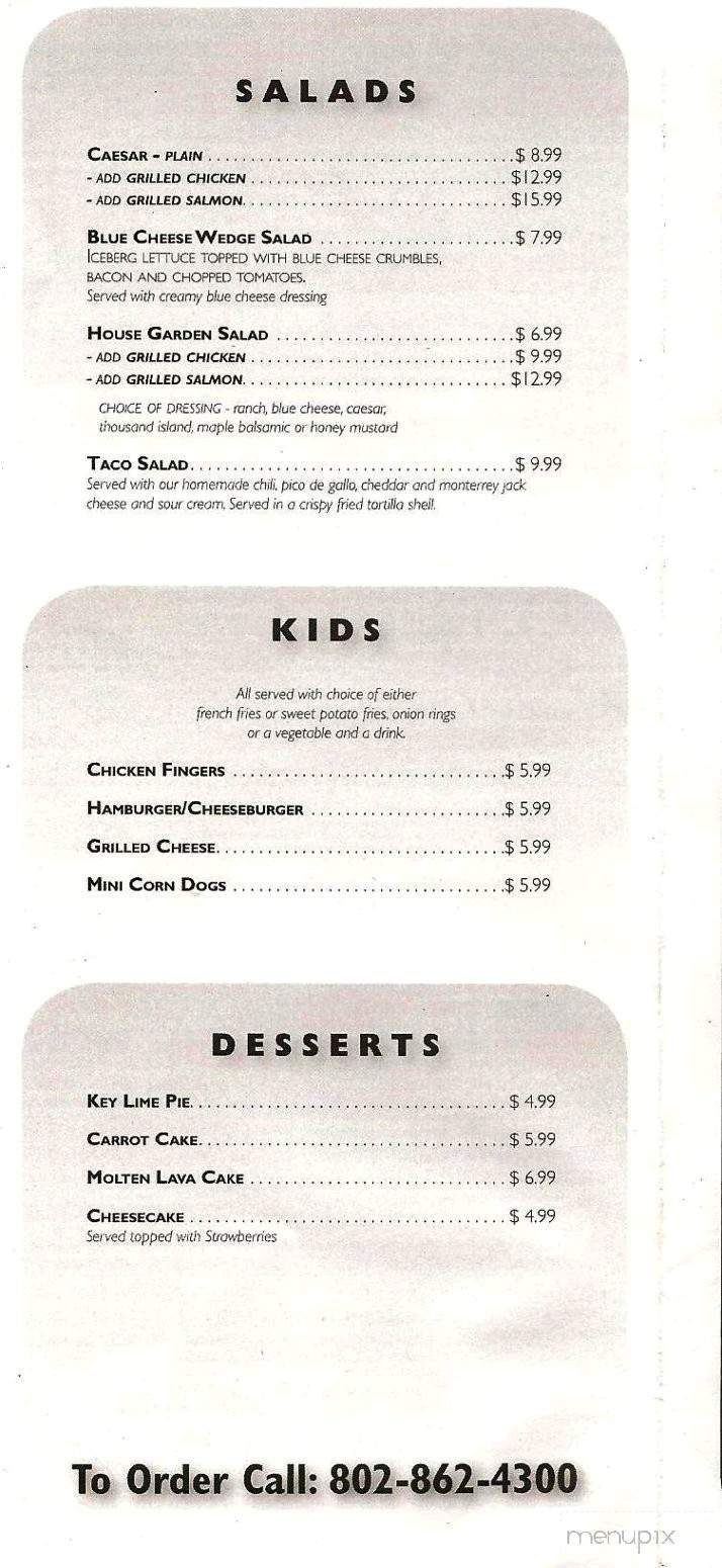 Smitty's Pub - Burlington, VT menu_pic
