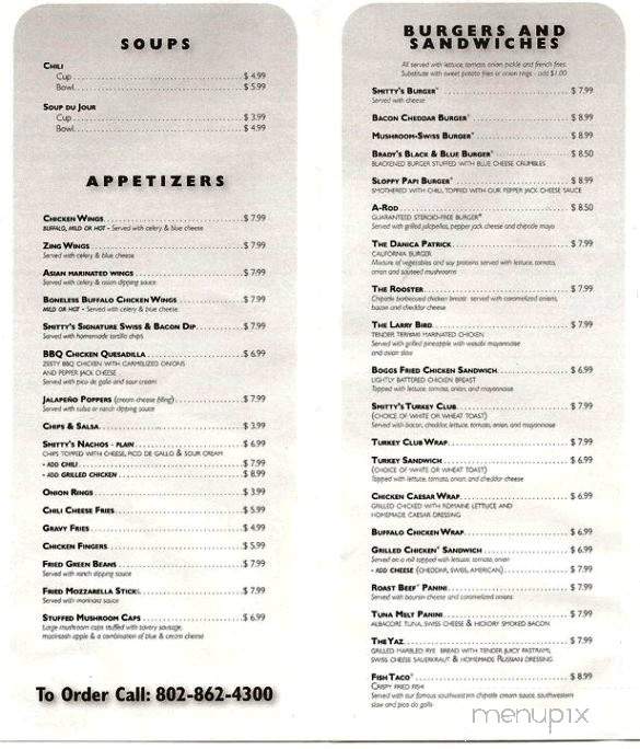 Smitty's Pub - Burlington, VT menu_pic