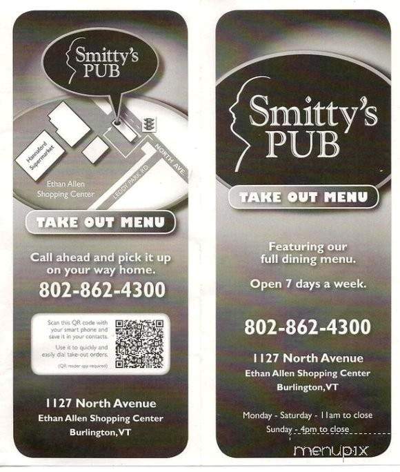 Smitty's Pub - Burlington, VT menu_pic