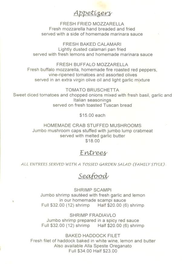 Little Italy - Old Forge, PA menu_pic