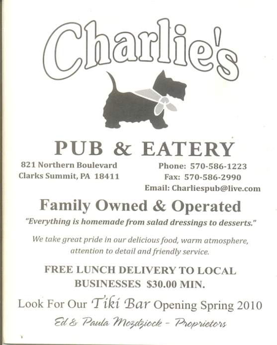 Charlie's Pub and Eatery - Clarks Summit, PA menu_pic
