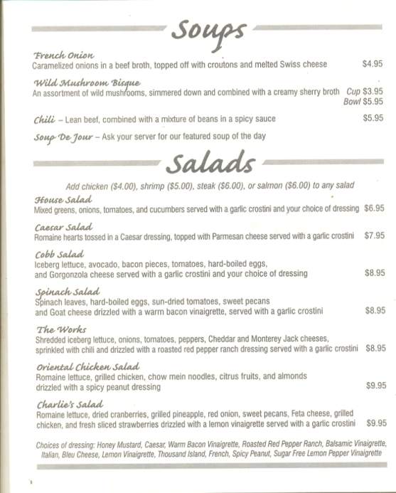 Charlie's Pub and Eatery - Clarks Summit, PA menu_pic