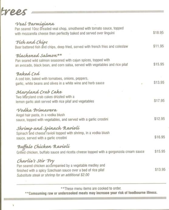 Charlie's Pub and Eatery - Clarks Summit, PA menu_pic