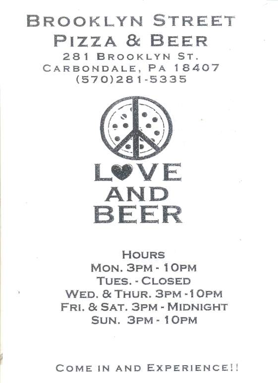 Brooklyn Street Pizza & Beer - Carbondale, PA menu_pic