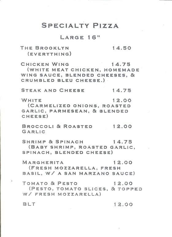 Brooklyn Street Pizza & Beer - Carbondale, PA menu_pic