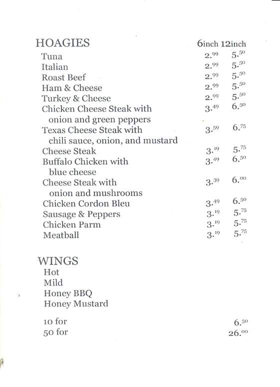 Dante's Deli & Beverage - Childs, PA menu_pic