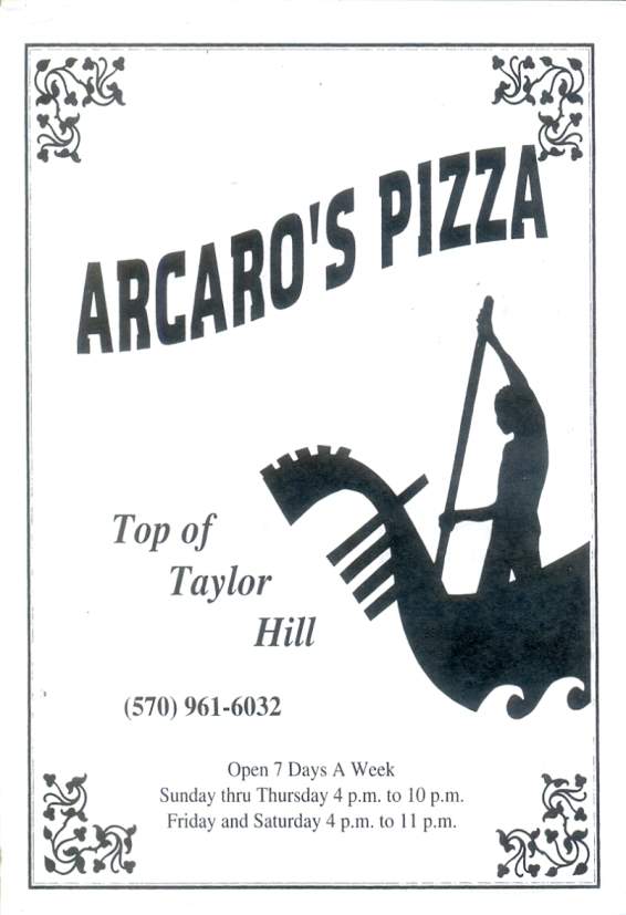 Arcaro's Pizza - Scranton, PA menu_pic