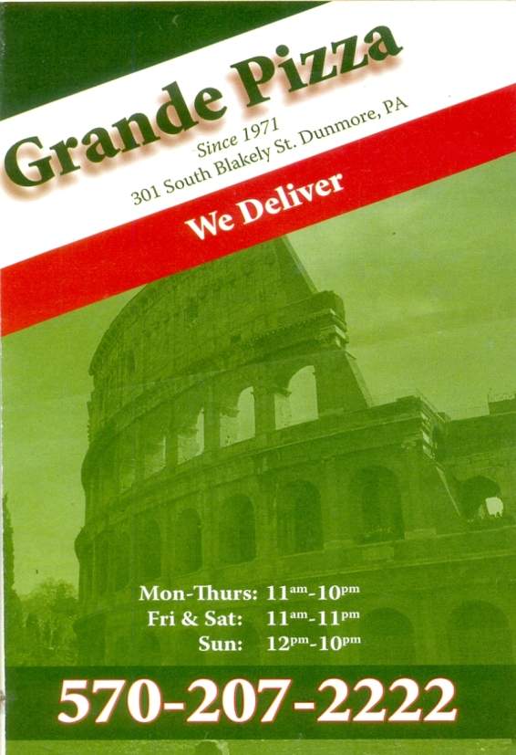 Grande Pizza - Dunmore, PA menu_pic