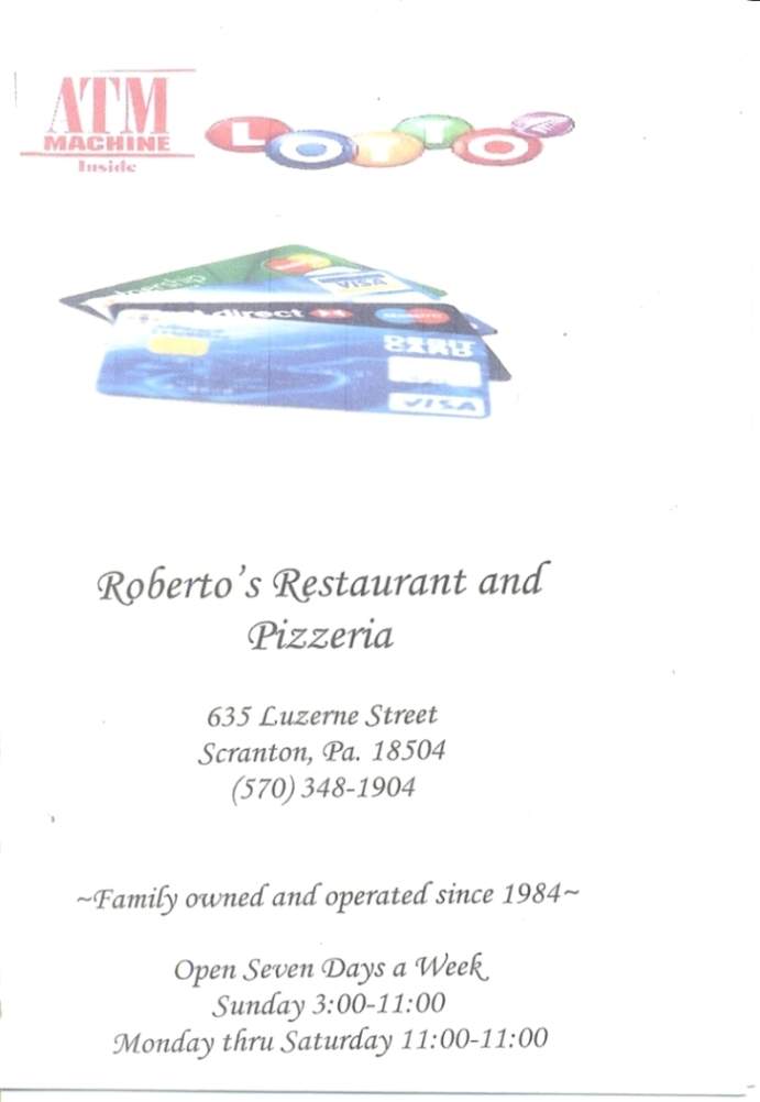Roberto's Pizza - Scranton, PA menu_pic