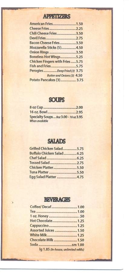 Brown's - Scranton, PA menu_pic